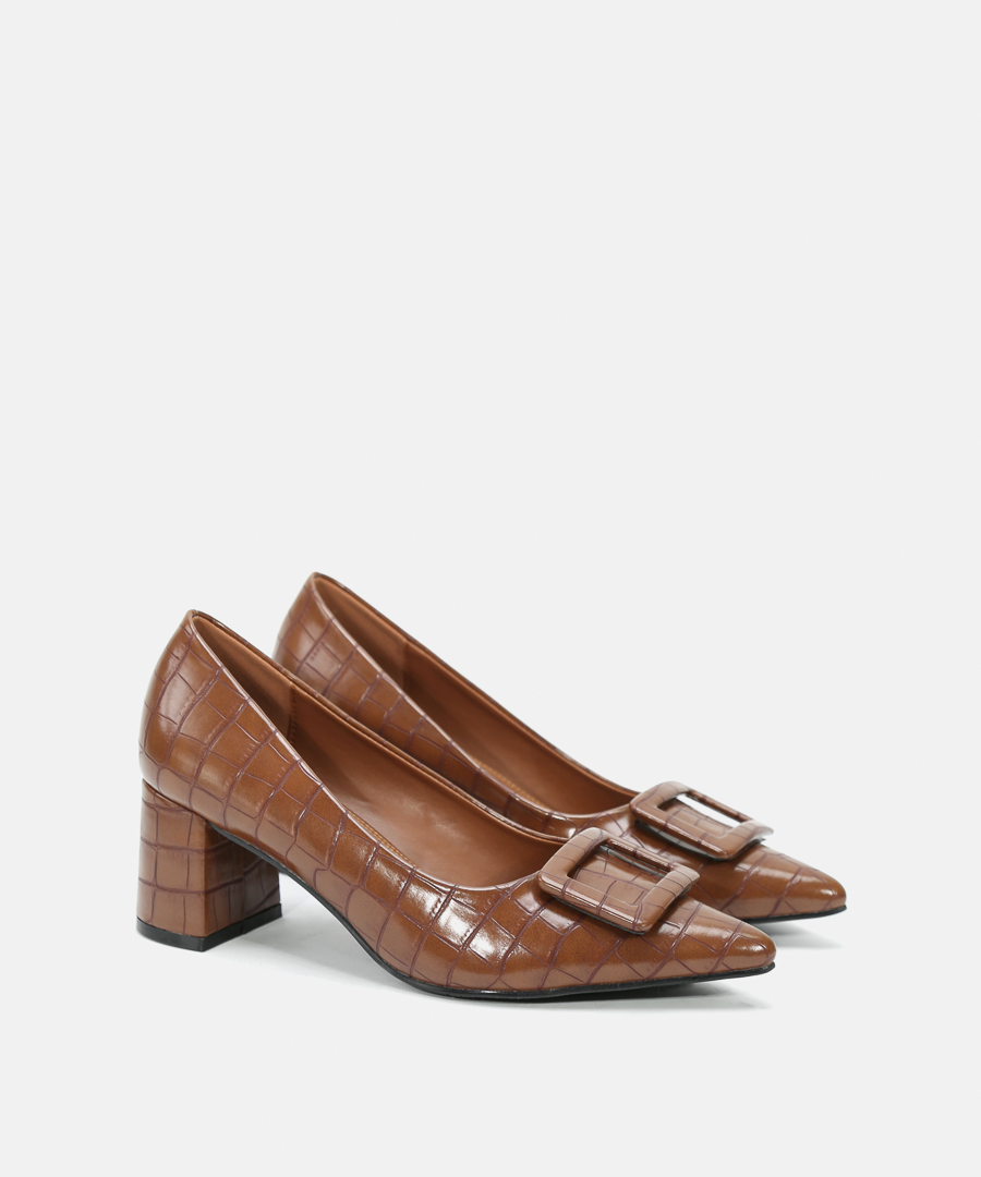 Sapatos salto efeito crocodilo image number null